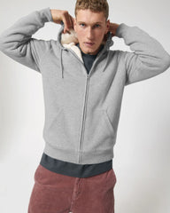 Felpa zip cotone bio Stanley/Stella Hygger da personalizzare - Grigio melange