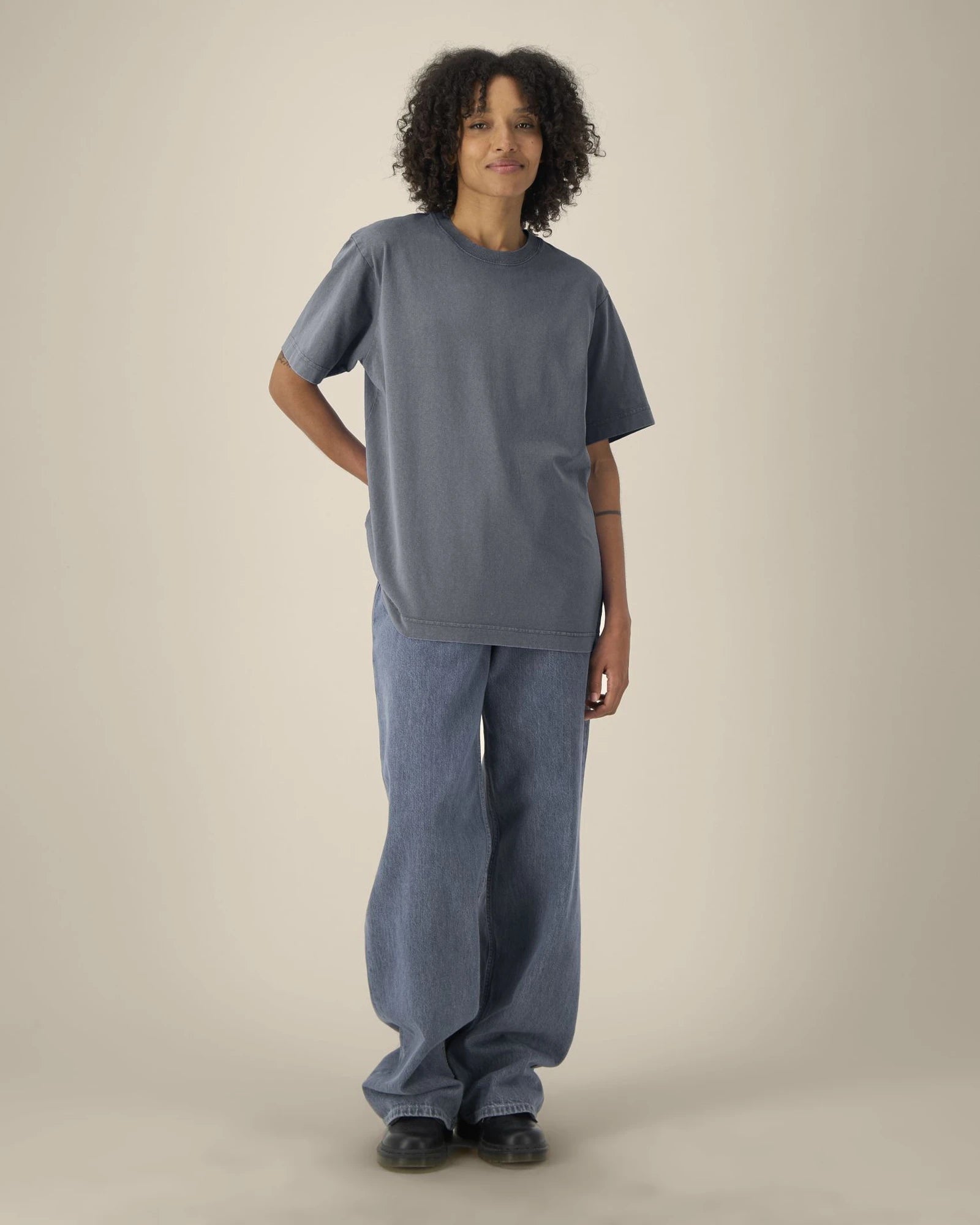 T-shirt manica lunga cotone bio Stanley/Stella da personalizzare - Tinto in filo antracite