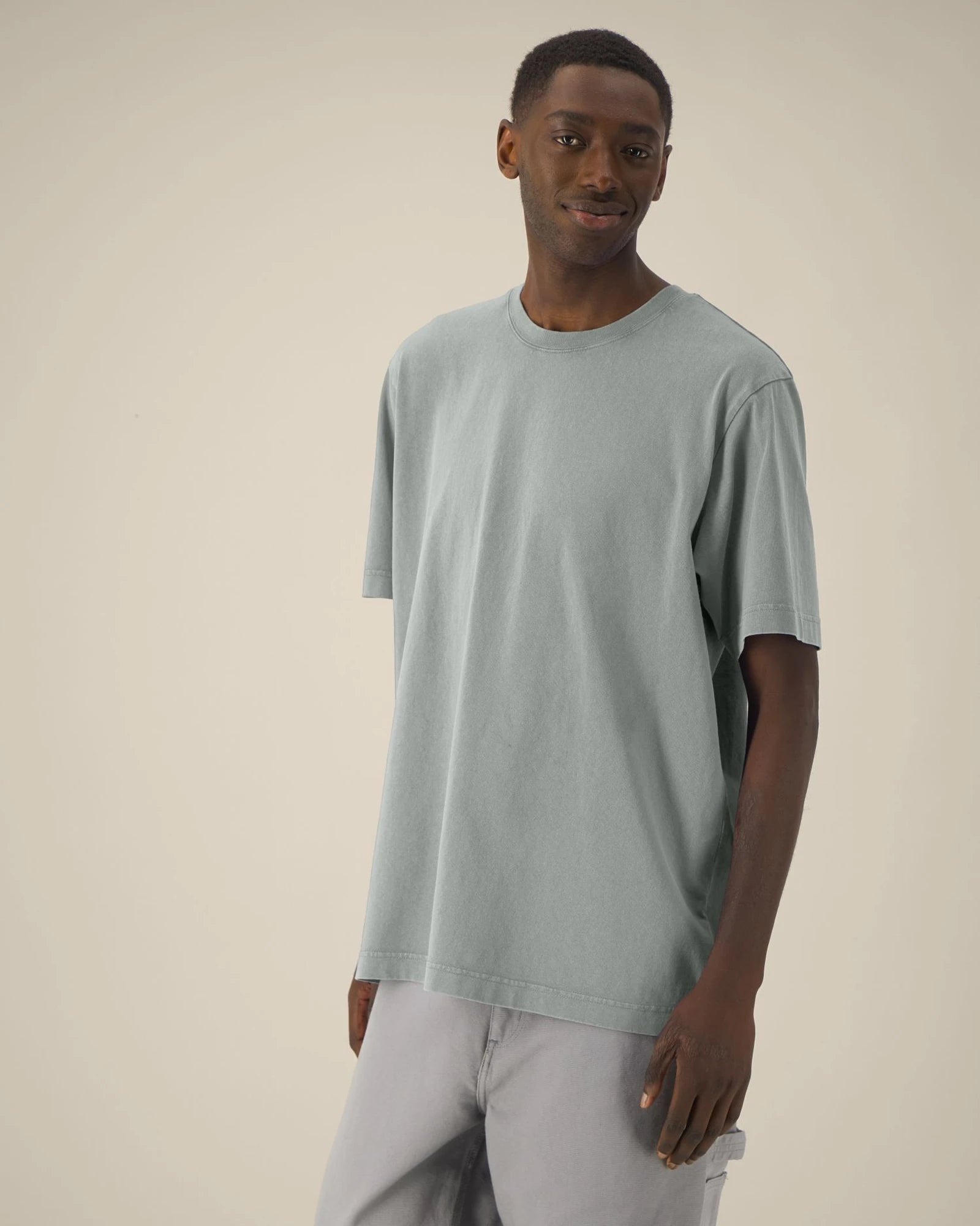 T-shirt manica lunga cotone bio Stanley/Stella da personalizzare - Tinto in capo grigio nebbia