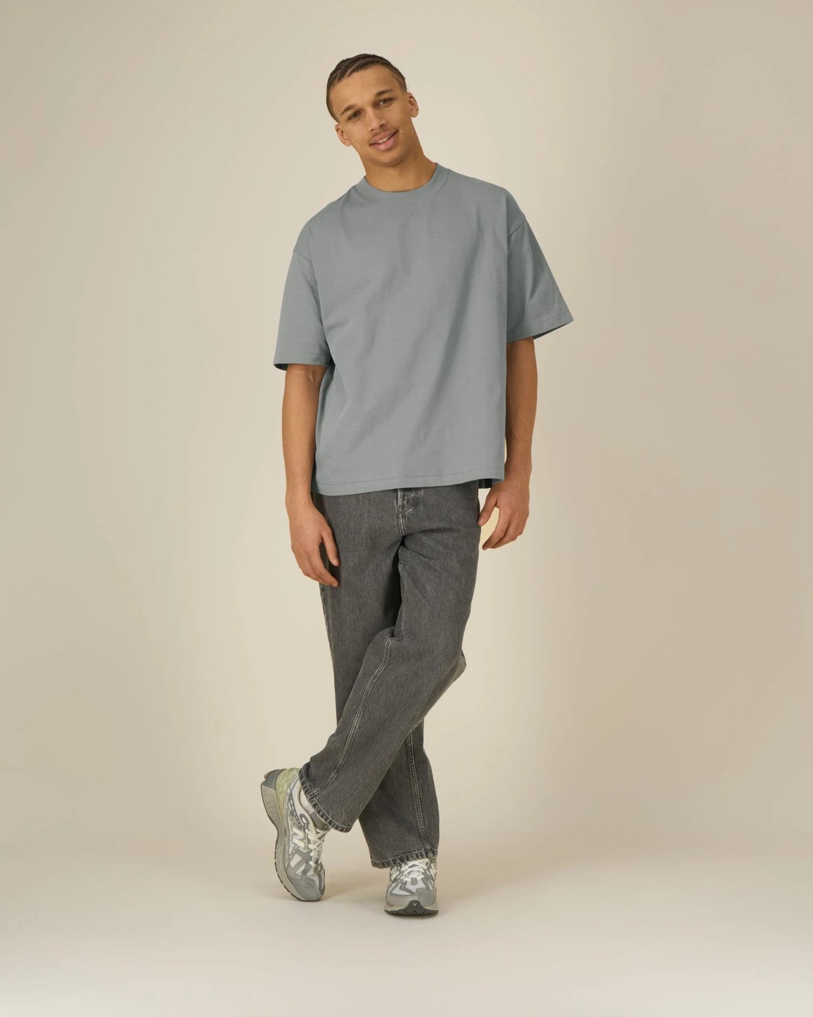 T-shirt oversize Stanley/Stella Asher da personalizzare - Grigio nebbia