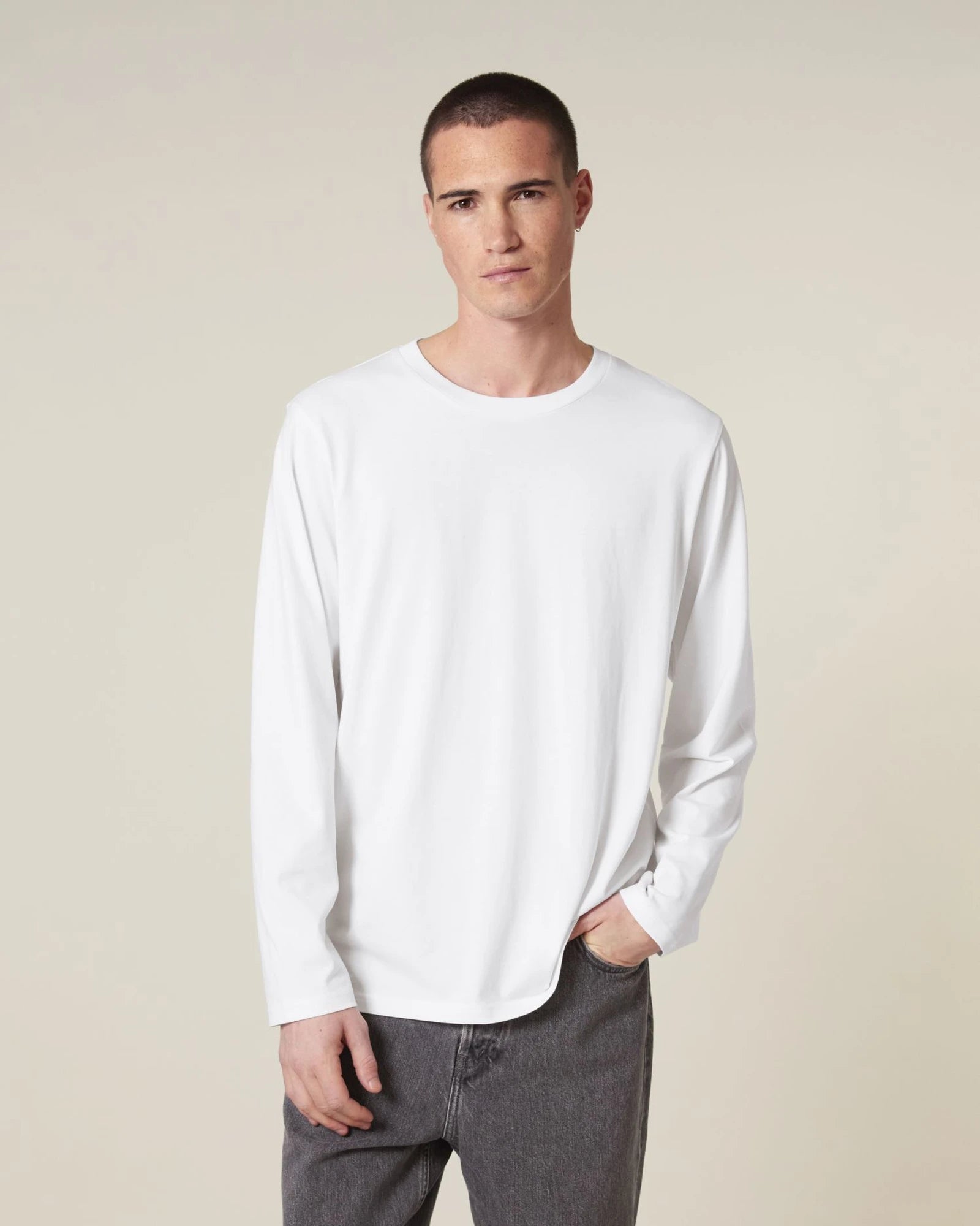 T-shirt manica lunga cotone bio Stanley/Stella da personalizzare - Bianco