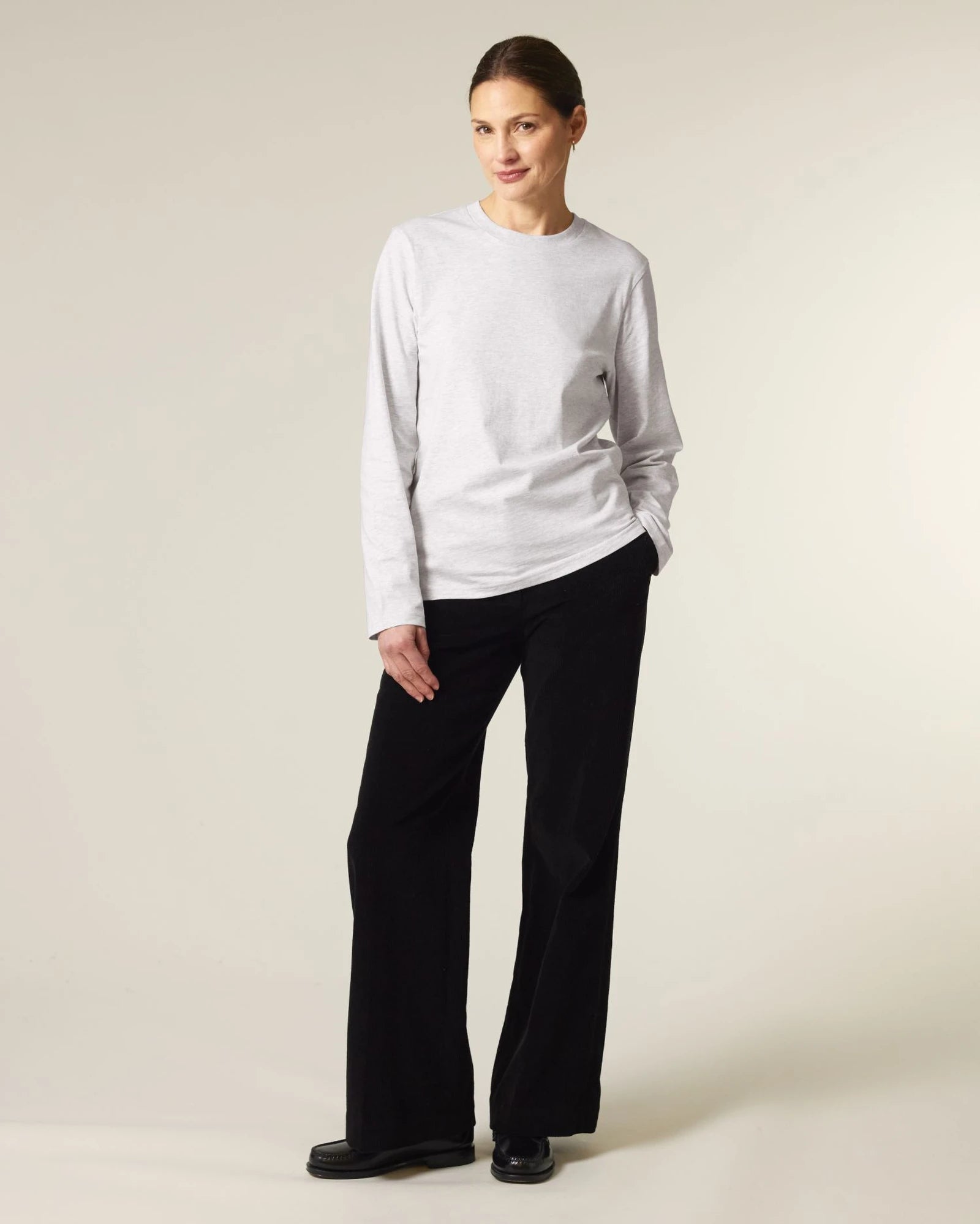 T-shirt manica lunga cotone bio Stanley/Stella da personalizzare - grigio melange freddo