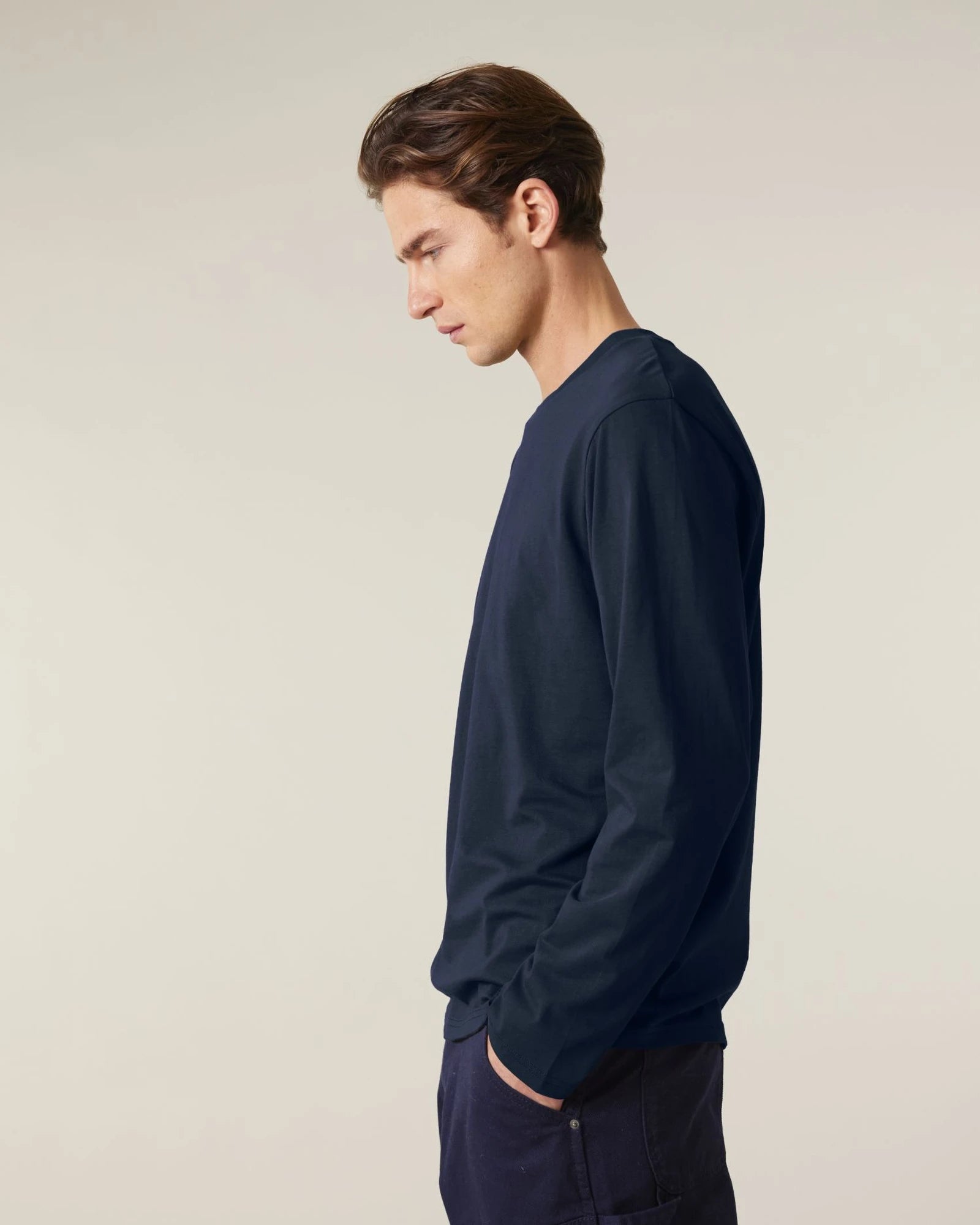 T-shirt manica lunga cotone bio Stanley/Stella da personalizzare - Blu Navy