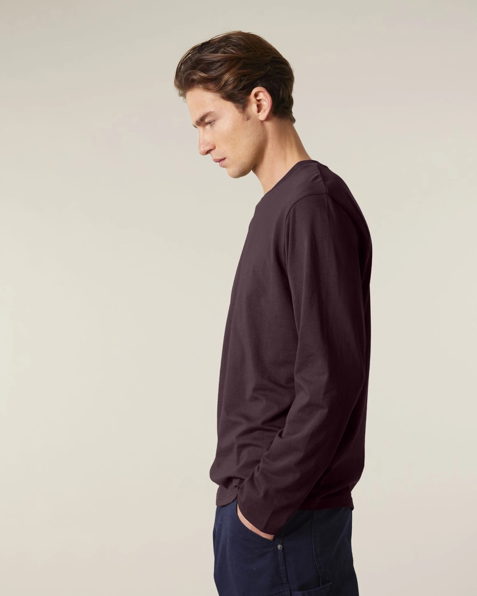 T-shirt manica lunga cotone bio Stanley/Stella da personalizzare - Marrone Rossastro