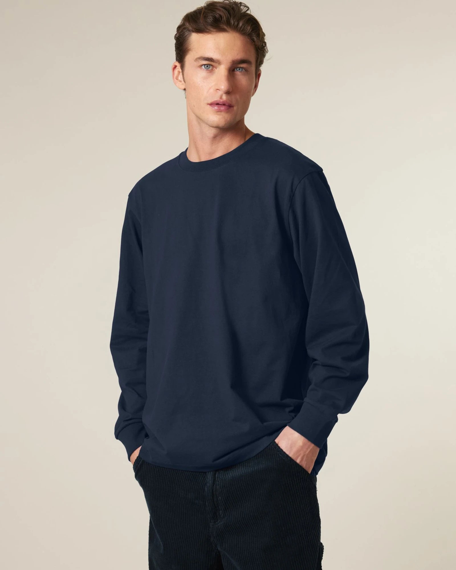 T-shirt manica lunga cotone bio Stanley/Stella da personalizzare - Blu Navy