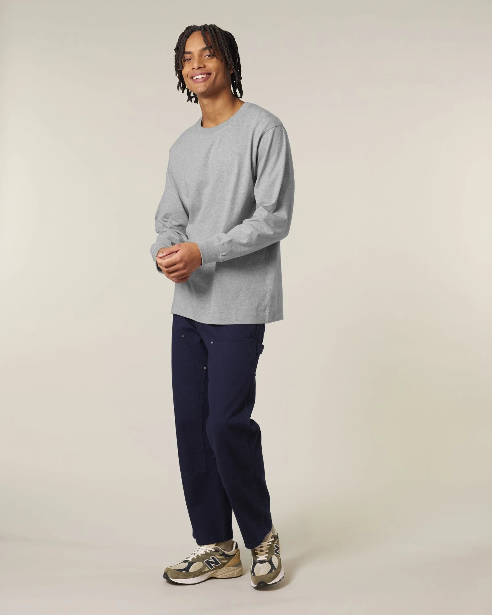 T-shirt manica lunga cotone bio Stanley/Stella da personalizzare - Grigio melange