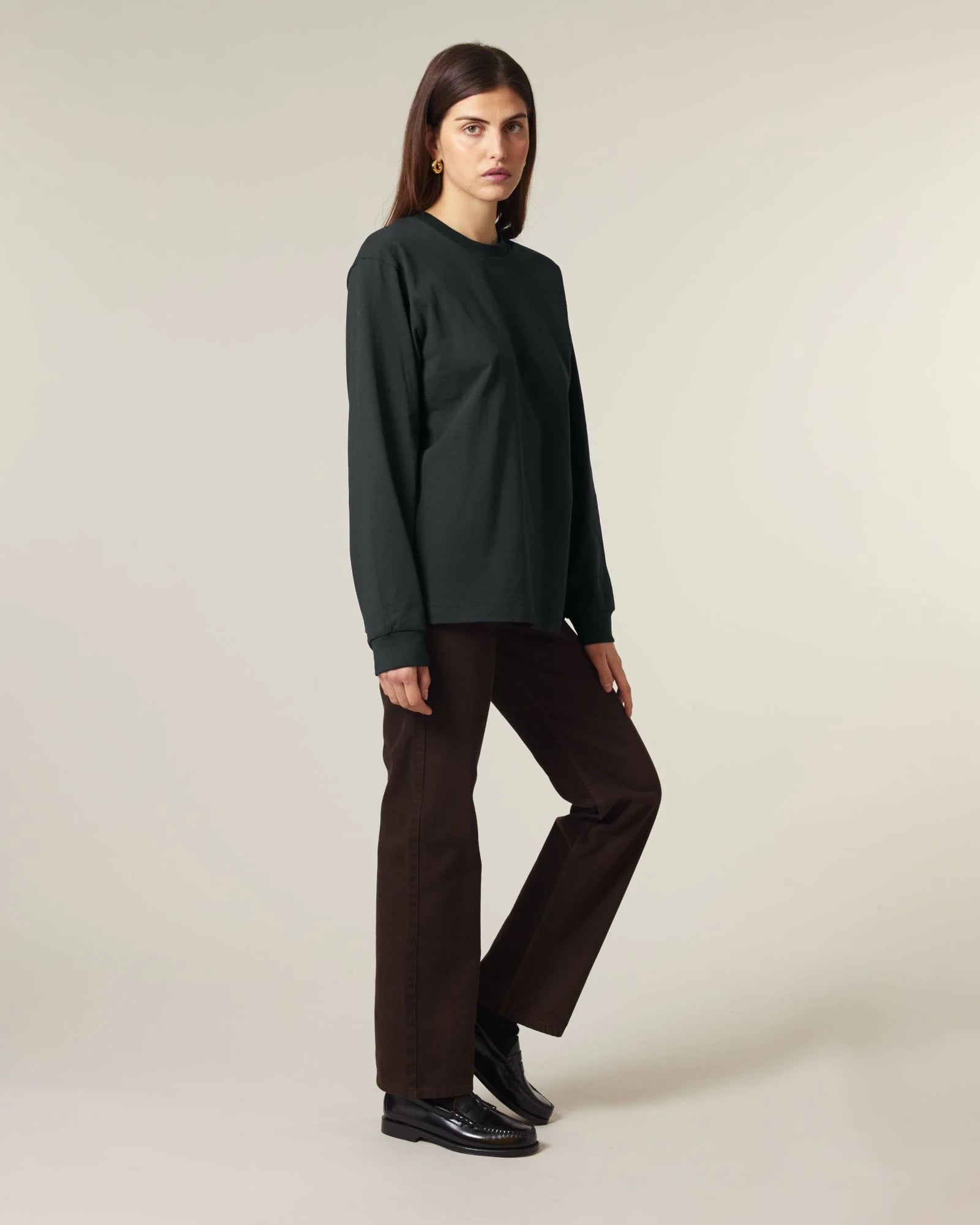T-shirt manica lunga cotone bio Stanley/Stella da personalizzare - Nero