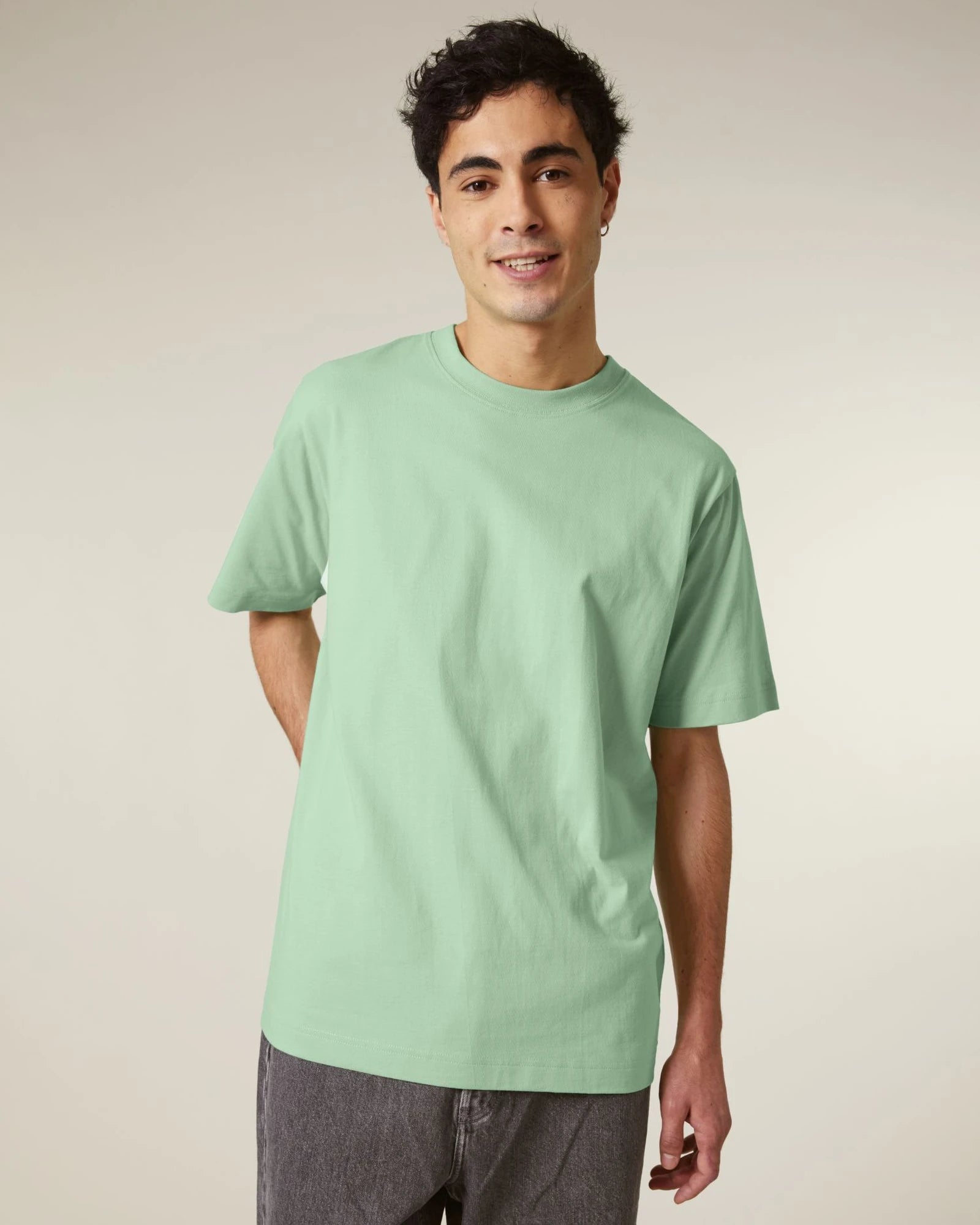 T-shirt cotone bio Stanley/Stella Freestyler da personalizzare - Verde giada brumoso
