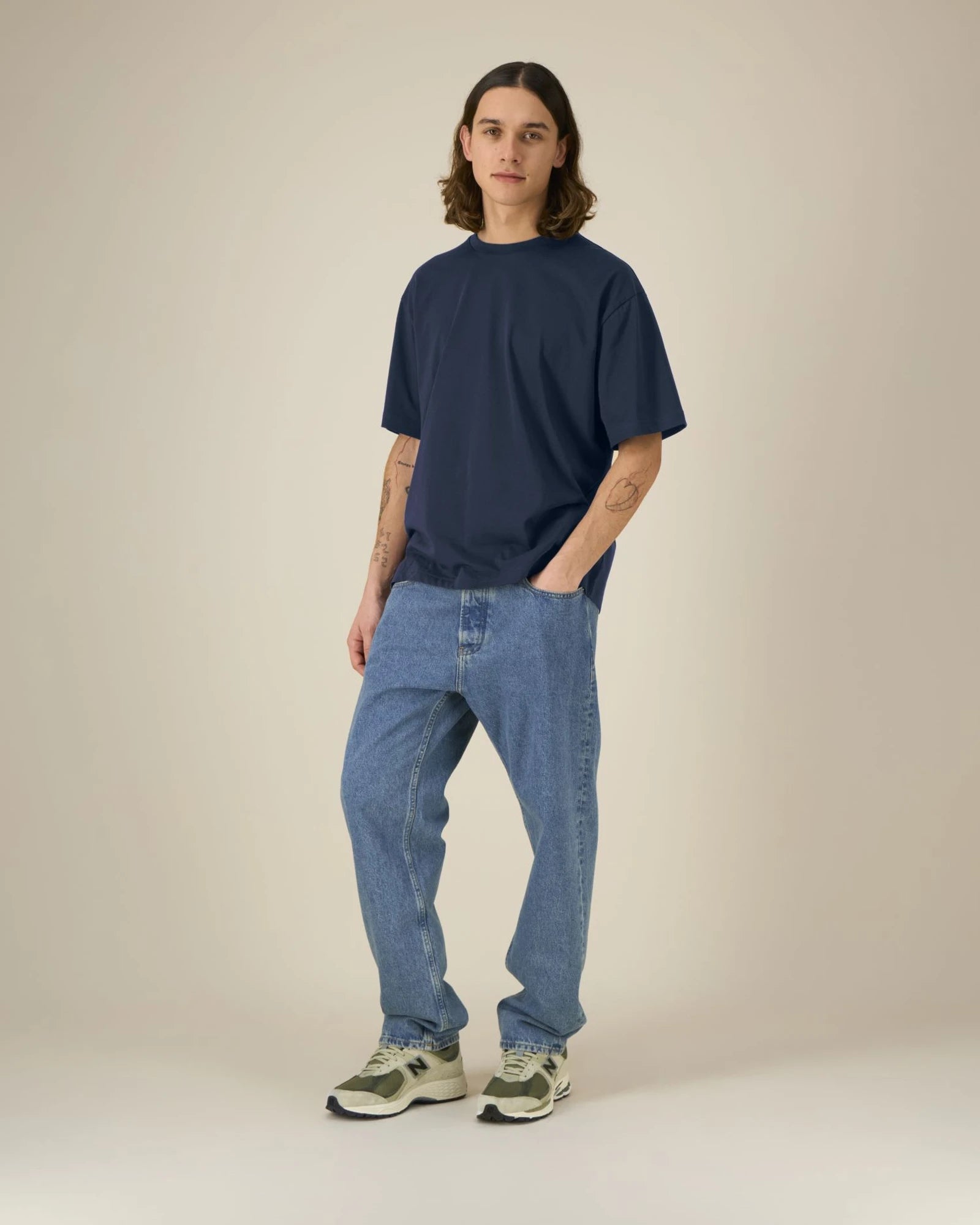 T-shirt cotone bio Stanley/Stella Breezer da personalizzare - Blu Navy