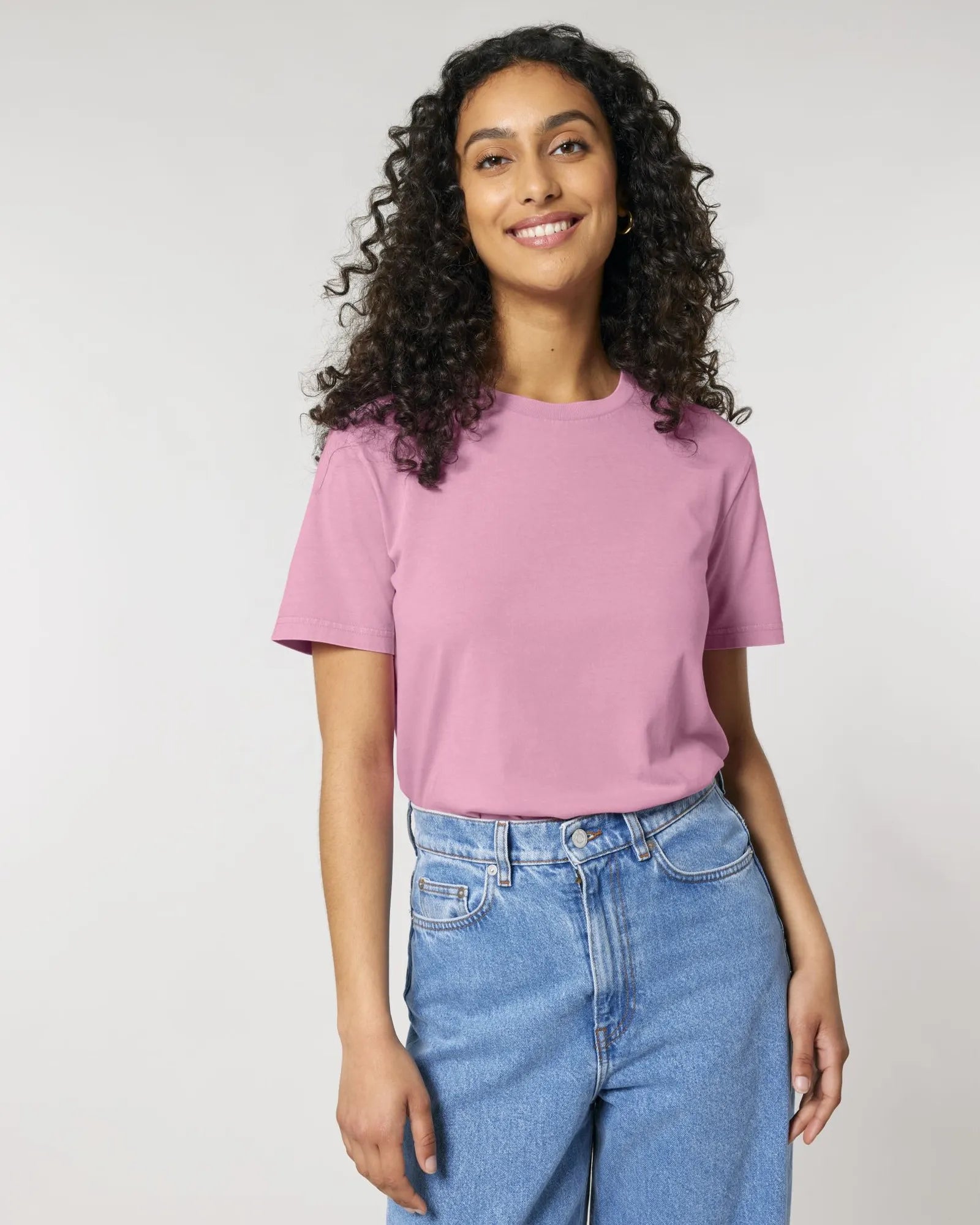 T-shirt Stanley/Stella Crafter Vintage da personalizzare - Tinto in capo rosa bubble