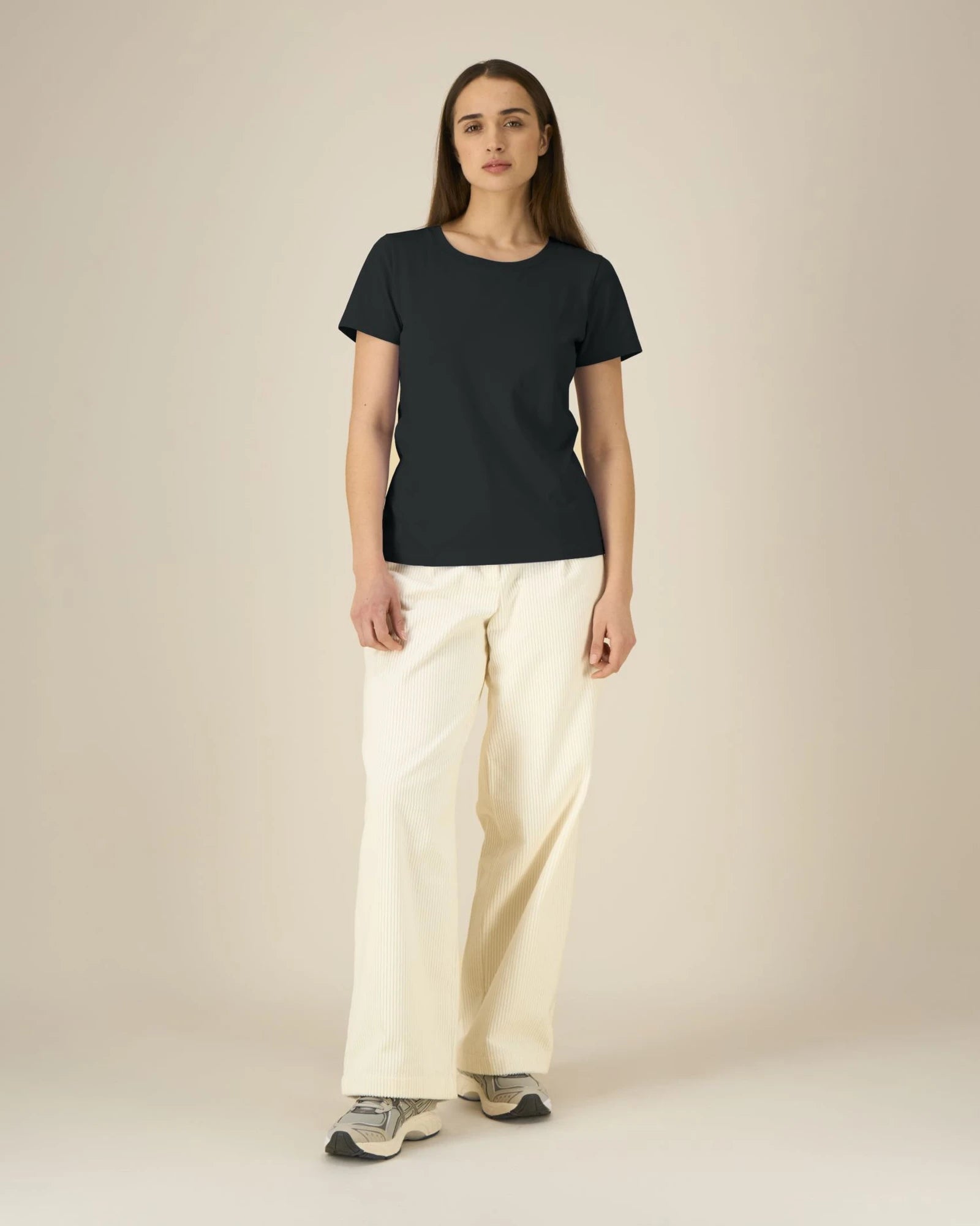 T-shirt donna cotone bio Expresser 2.0 da personalizzare - Nero
