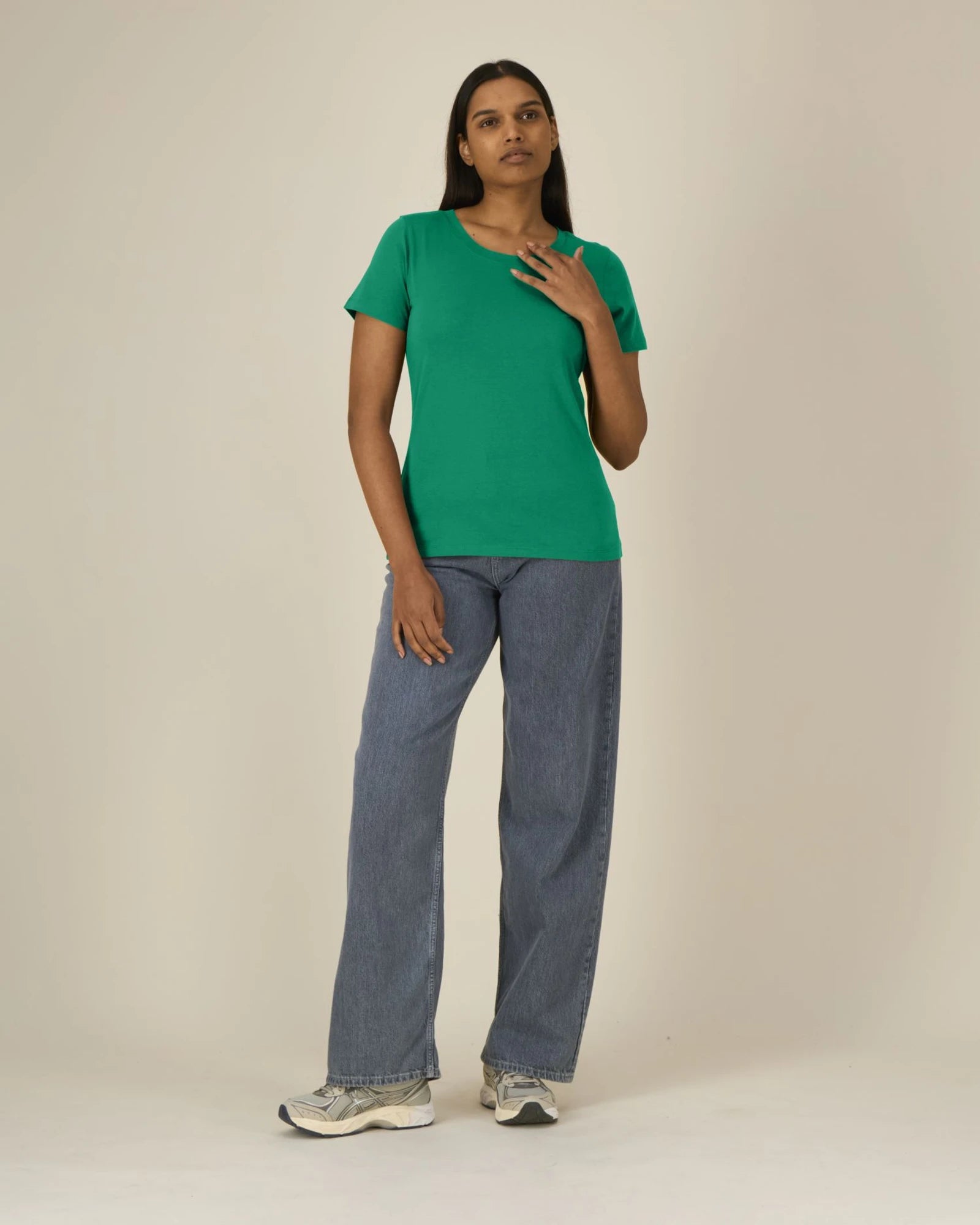 T-shirt donna cotone bio Expresser 2.0 da personalizzare - Verde Rigoglioso