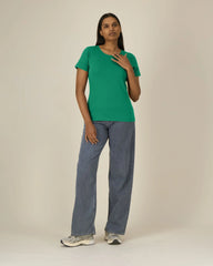 T-shirt donna cotone bio Expresser 2.0 da personalizzare - Verde Rigoglioso