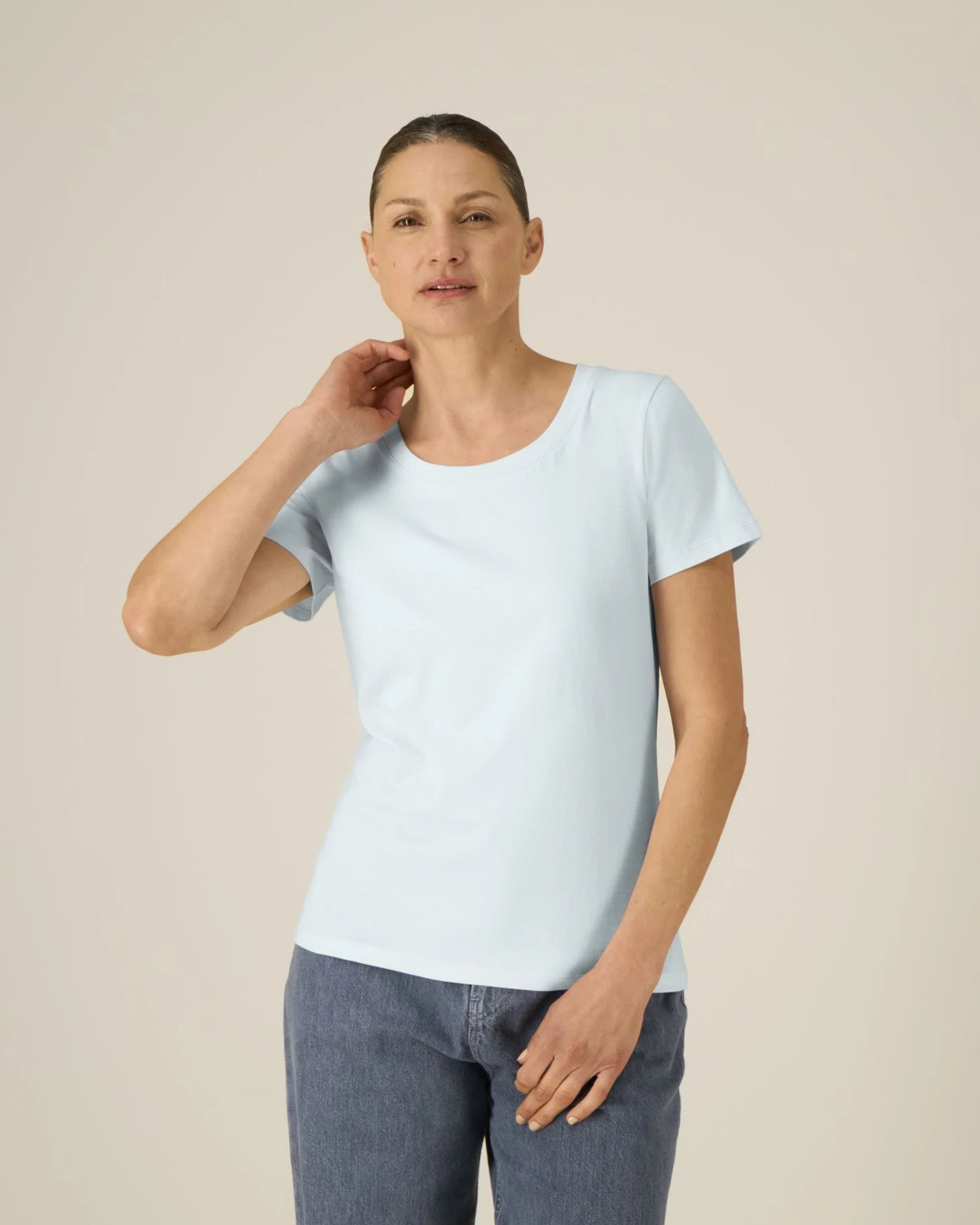 T-shirt donna cotone bio Expresser 2.0 da personalizzare - Blue Ice