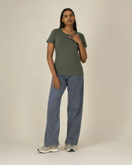 T-shirt donna cotone bio Expresser 2.0 da personalizzare - Kaki