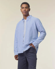 Camicia cotone bio Stanley/Stella Oxford da personalizzare - Blu Oxford