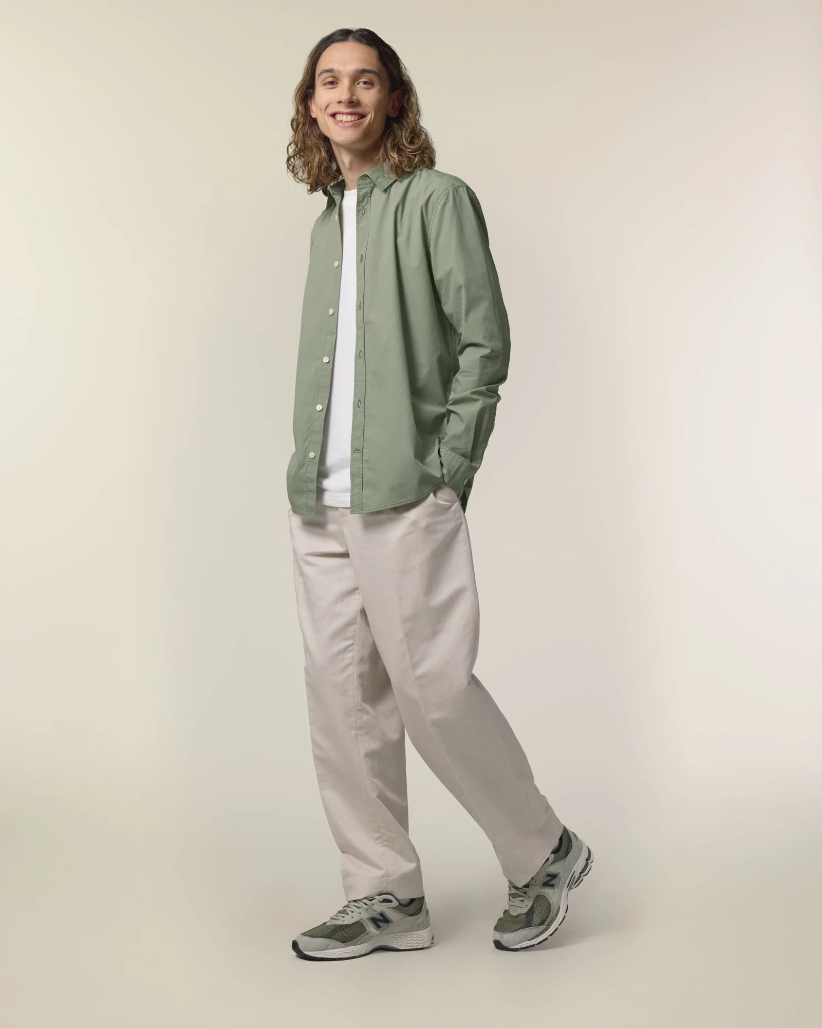 Camicia cotone bio Stanley/Stella Styler da personalizzare - Cachi tenue