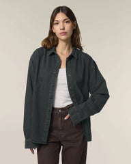 Camicia cotone bio Stanley/Stella Worker da personalizzare - G. Dyed Black Rock