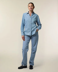 Camicia denim cotone bio Stanley/Stella da personalizzare - lavaggio chiaro