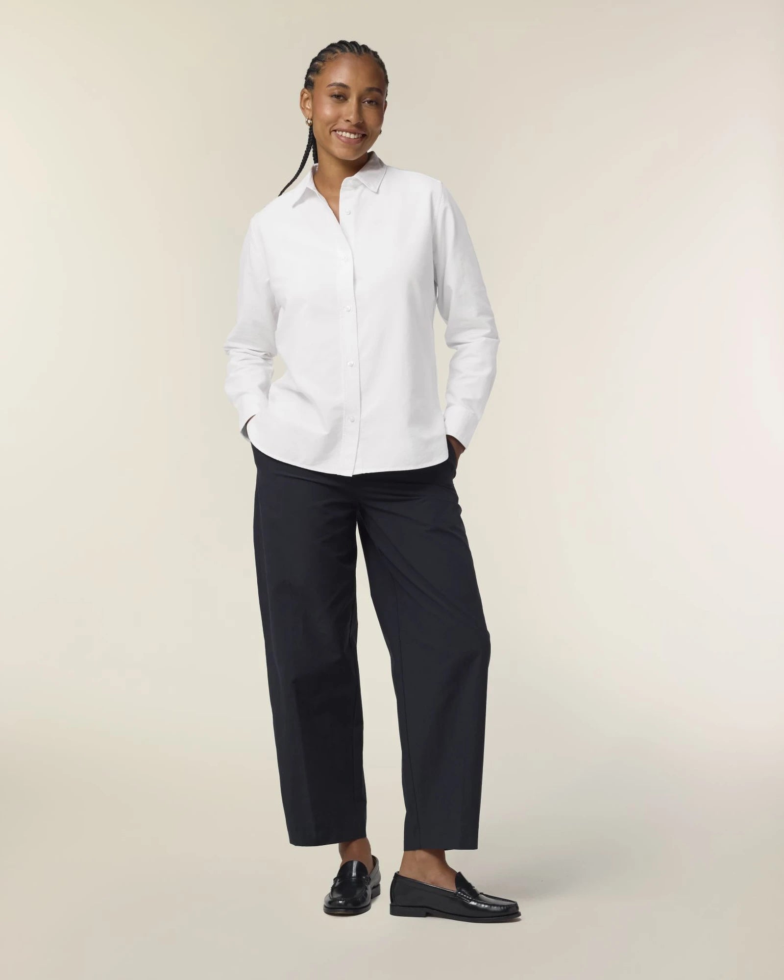 Camicia cotone bio Stanley/Stella Oxford da personalizzare - Bianco