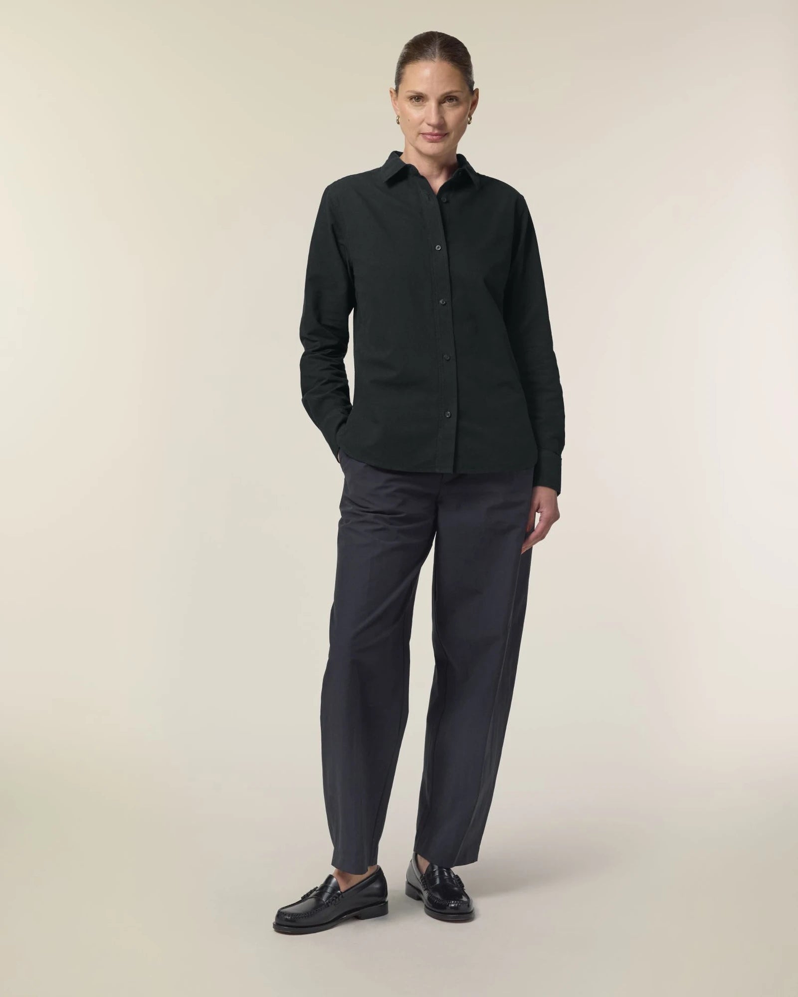 Camicia cotone bio Stanley/Stella Oxford da personalizzare - Nero