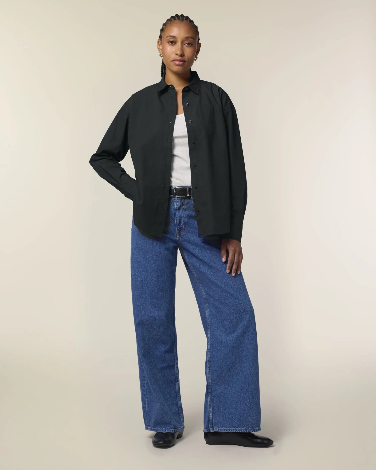 Camicia donna cotone bio Stanley/Stella da personalizzare - Nero