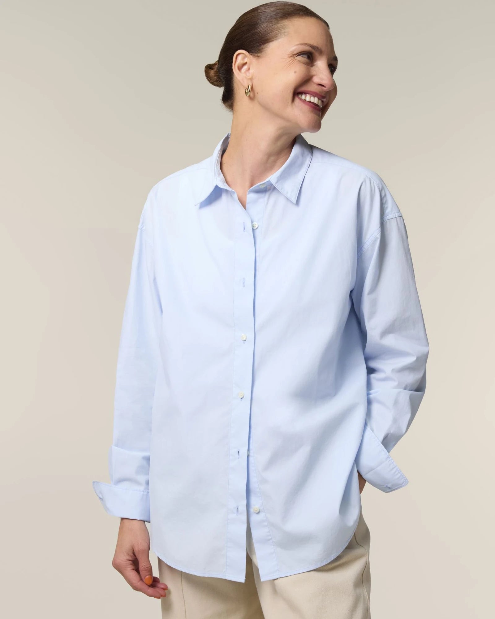 Camicia donna cotone bio Stanley/Stella da personalizzare - Blu estivo