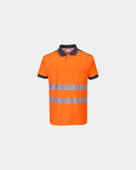 Polo alta visibilità cotone traspirante da personalizzare - Arancione