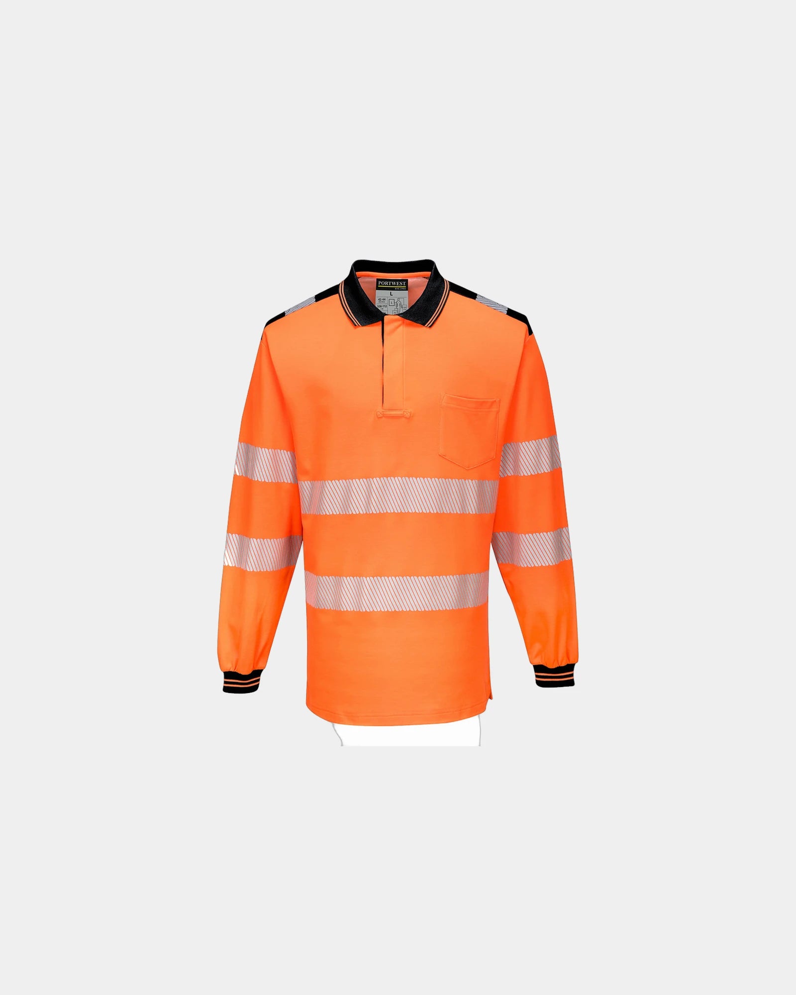 Polo alta visibilità manica lunga da personalizzare - Arancione