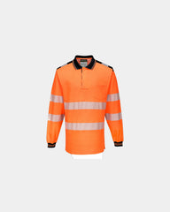 Polo alta visibilità manica lunga da personalizzare - Arancione