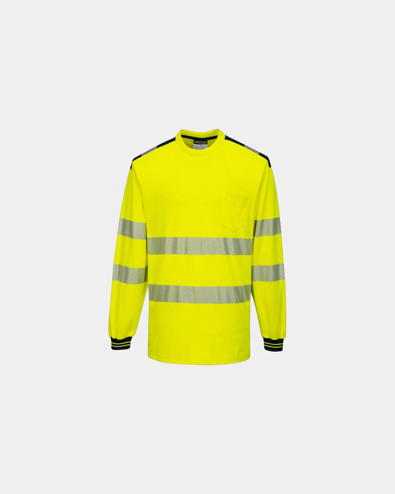 T-shirt alta visibilità manica lunga da personalizzare - Giallo-Nero