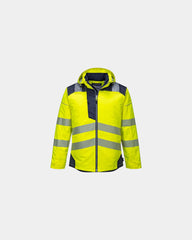 Parka alta visibilità impermeabile PW3 da personalizzare - Giallo-Blu Navy