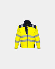 Softshell alta visibilità impermeabile da personalizzare - Giallo-Blu Navy