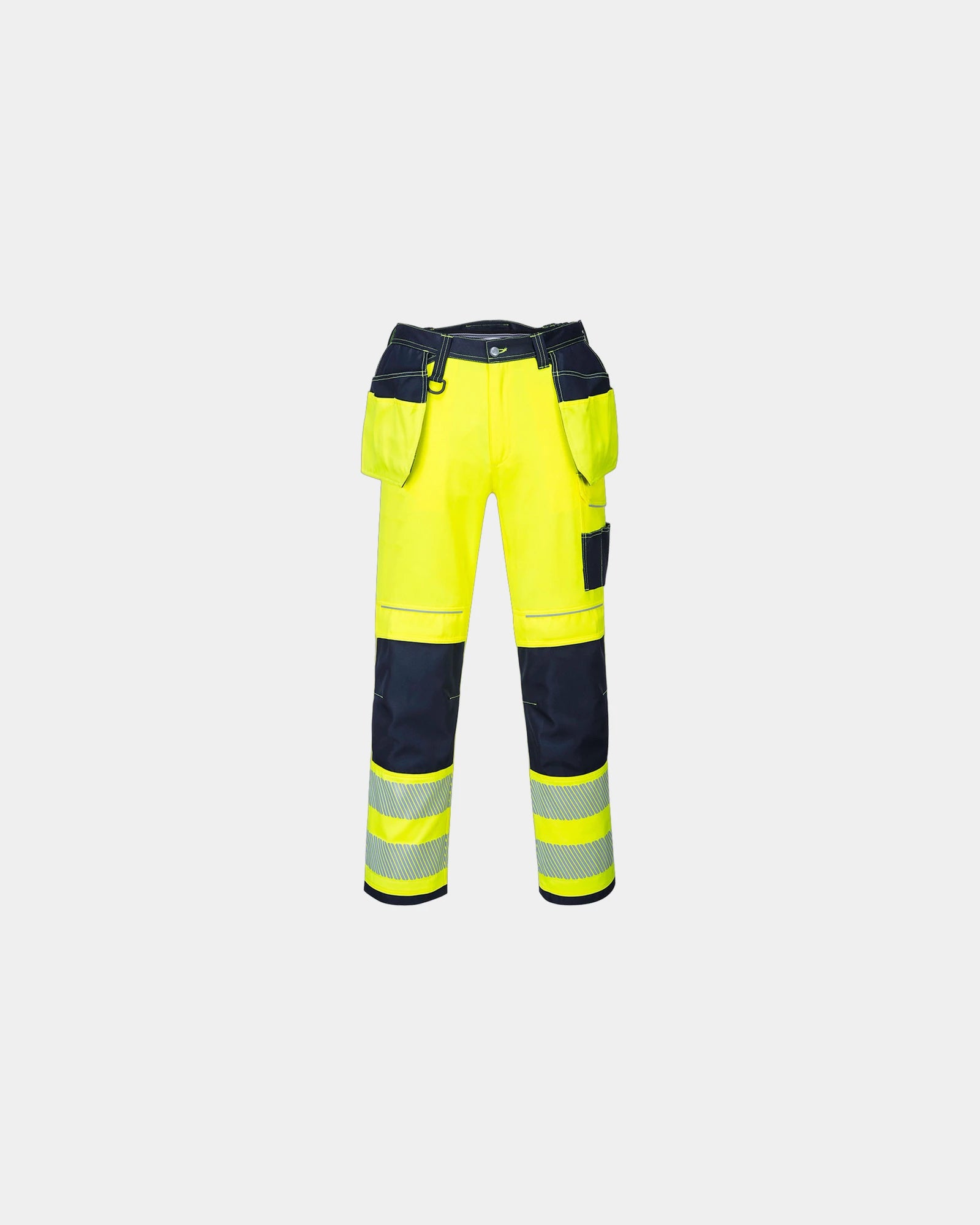Pantalone alta visibilità tasche multiuso da personalizzare - Giallo-Blu Navy