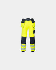 Pantalone alta visibilità tasche multiuso da personalizzare - Giallo-Blu Navy