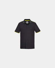Polo eco bambù e poliestere riciclato da personalizzare - Nero-Blu Cielo