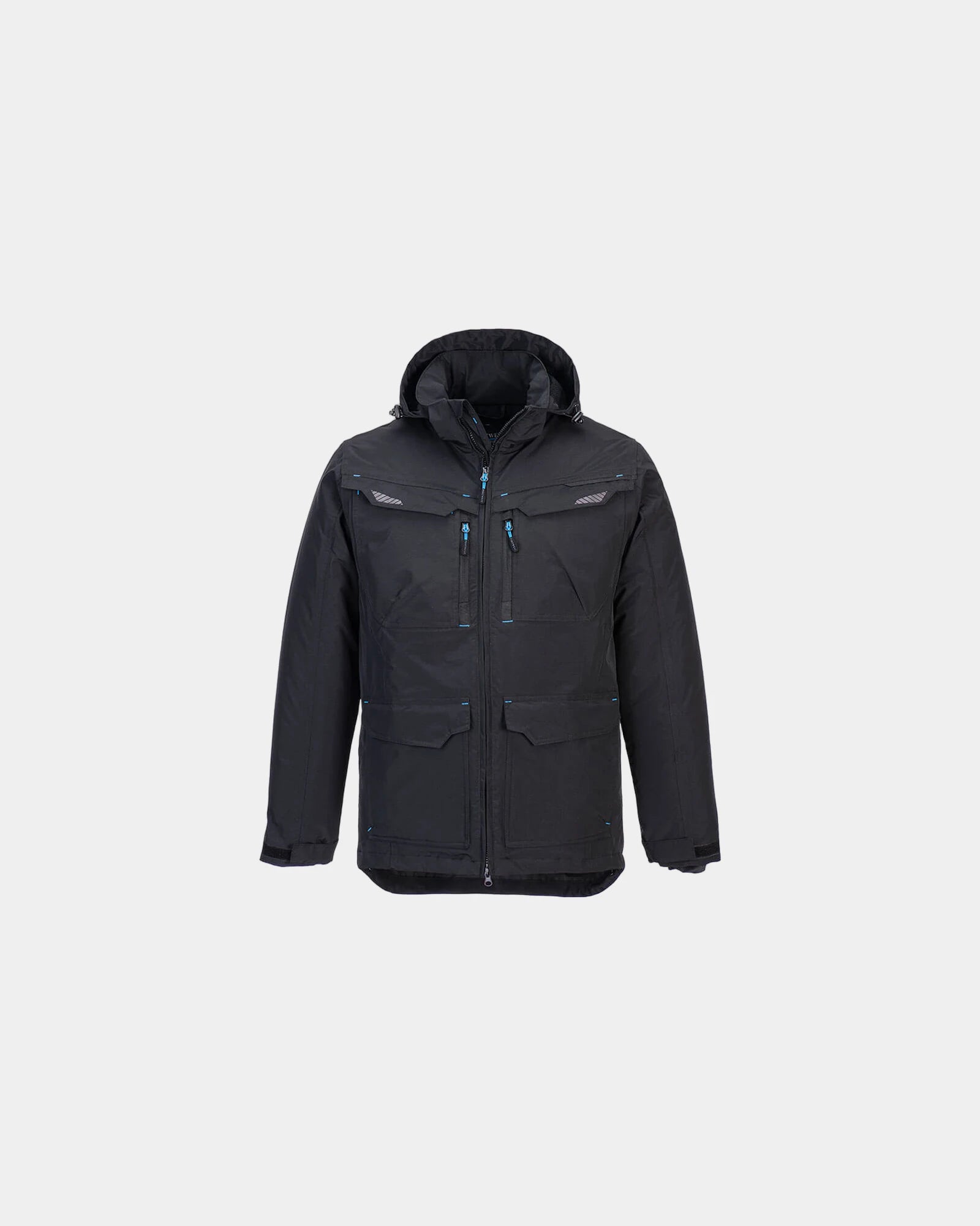 Parka impermeabile termica riflettente da personalizzare - Nero-Blu Cielo
