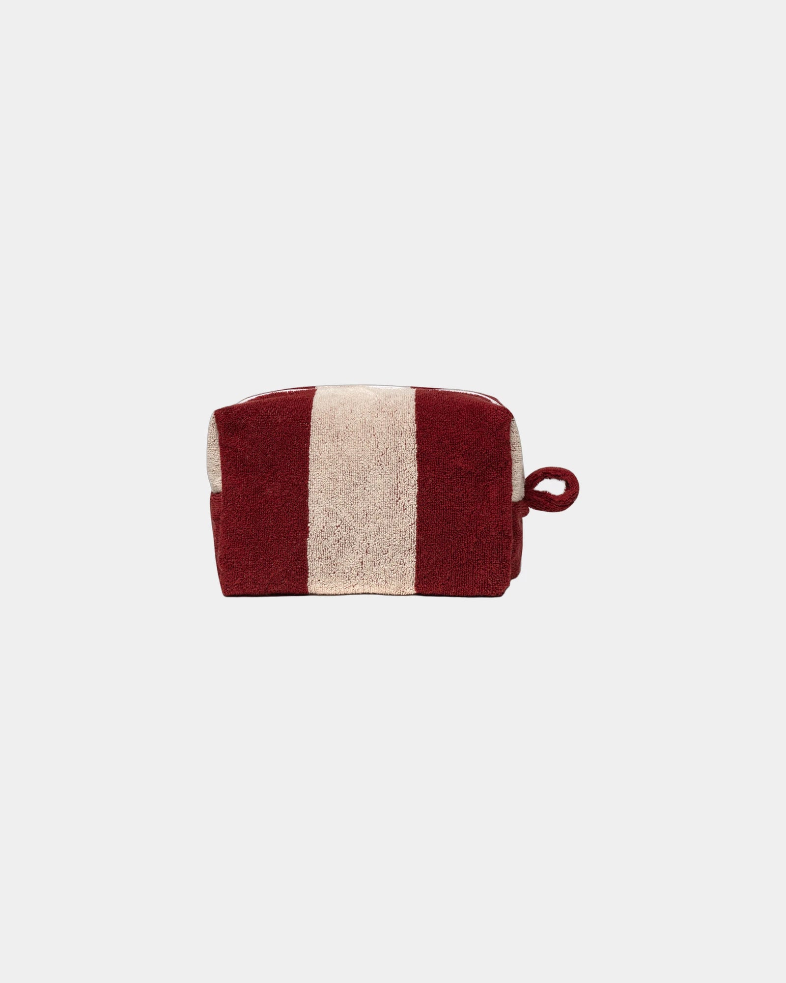 Beauty case spugna La Serviette Riviera da personalizzare - Rosso Granato / Crema