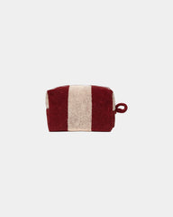 Beauty case spugna La Serviette Riviera da personalizzare - Rosso Granato / Crema