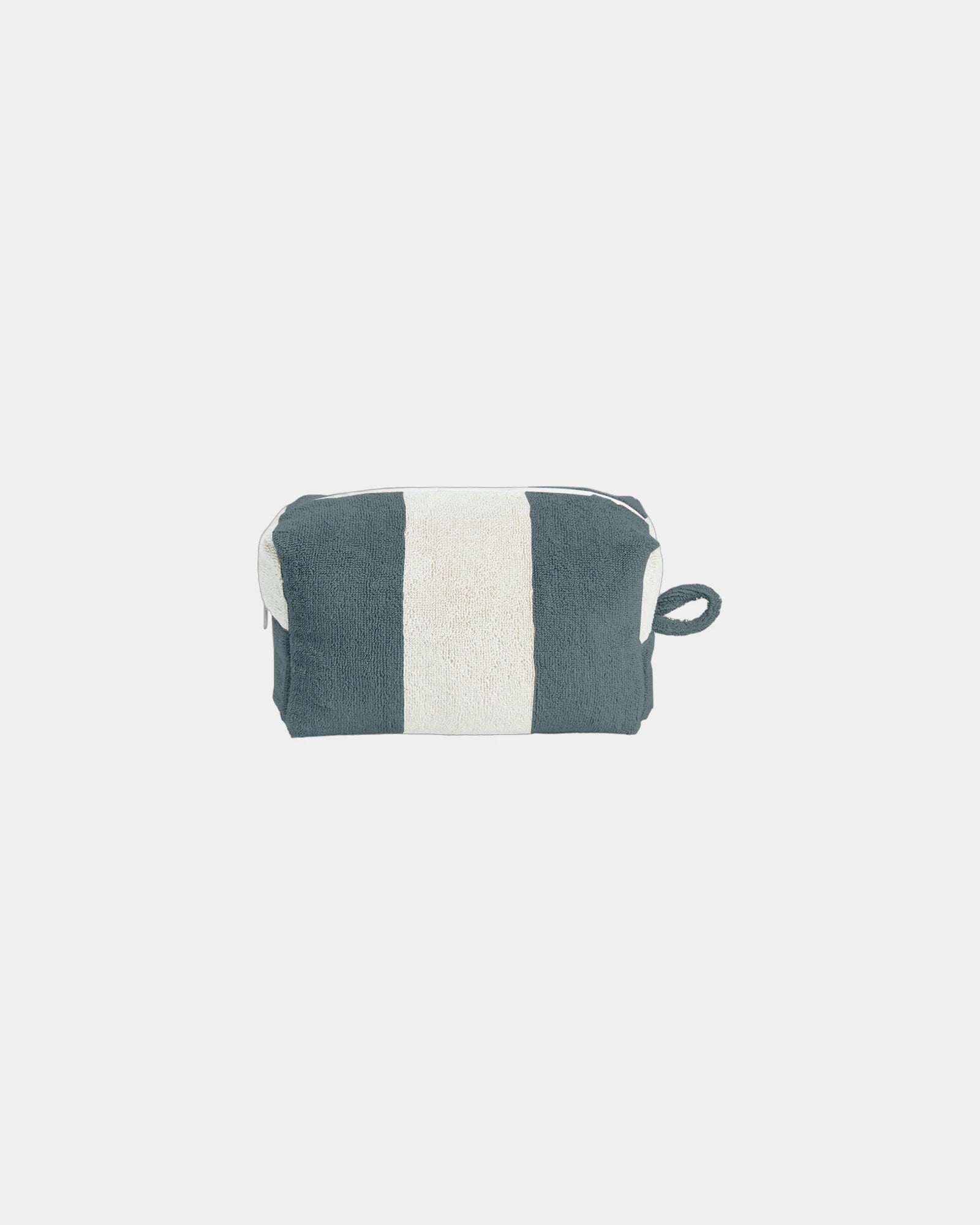 Beauty case spugna La Serviette Riviera da personalizzare - Grigio / Crema