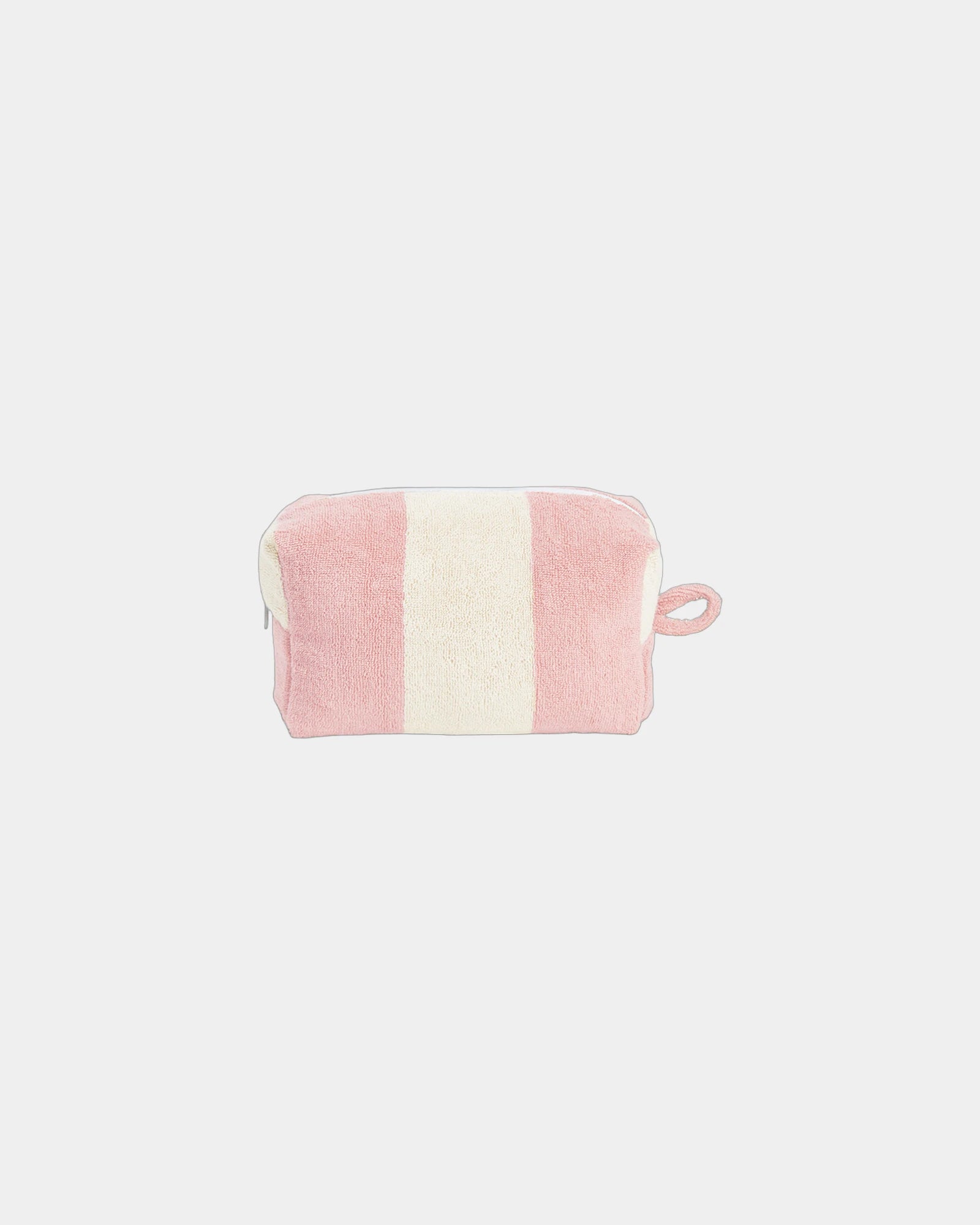 Beauty case spugna La Serviette Riviera da personalizzare - Rosa Ninfea / Crema