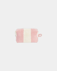 Beauty case spugna La Serviette Riviera da personalizzare - Rosa Ninfea / Crema