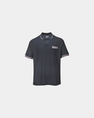 Polo Texo Contrast poliestere-cotone da personalizzare - Nero-Blu Cielo