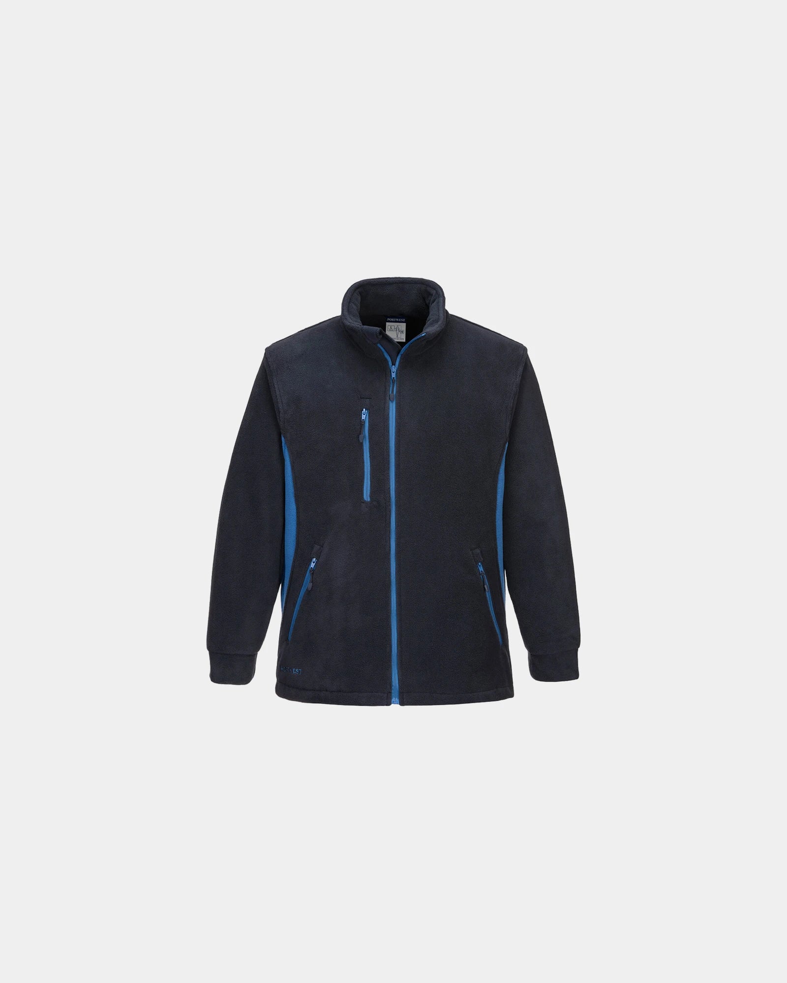 Giacca in pile bicolore antipilling da personalizzare - Blu Navy
