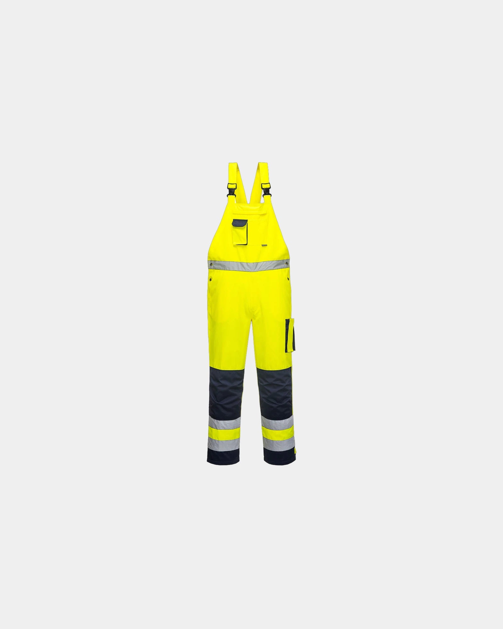 Salopette alta visibilità bicolore da personalizzare - Giallo-Blu Navy