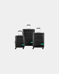 Set 3 trolley policarbonato rigido da personalizzare - Nero