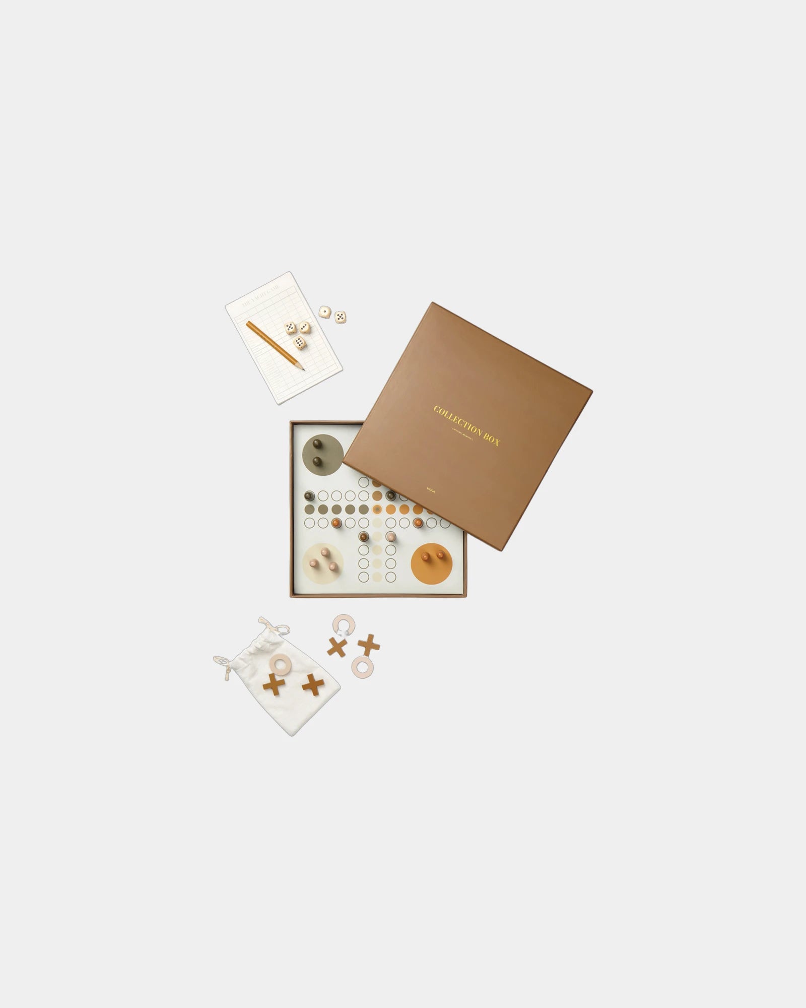 Set di giochi legno e carta Vinga Coffee da personalizzare - Marrone
