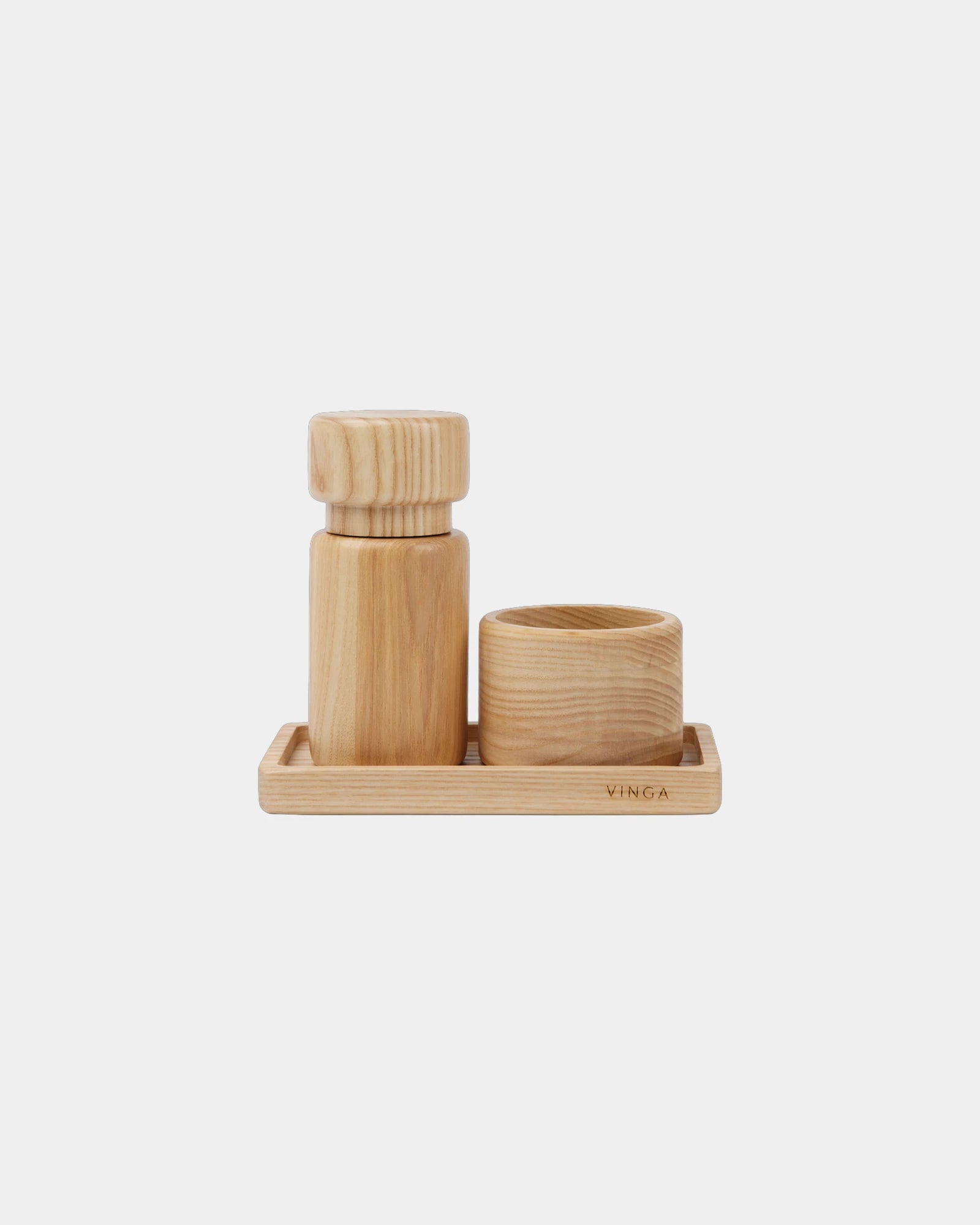 Set sale e pepe legno frassino Vinga da personalizzare - Marrone
