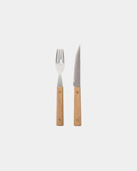 Set posate legno FSC acciaio Vinga Paso da personalizzare - Marrone