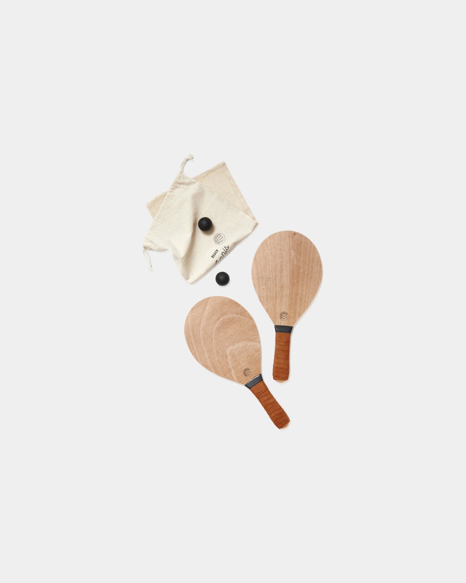 Set racchette da spiaggia legno Colos da personalizzare - Marrone